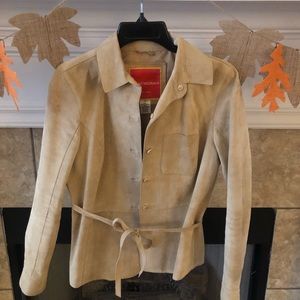 Isaac Mizrahi Camel Color Suede Jacket